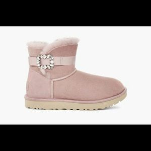 UGG Ribbons & Rhinestones Booties NWT Pink Size 7